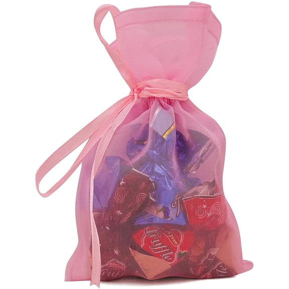 50 Organza Drawstring Gift Pouch Small Wedding Party Favors Bag 4 x 6.5 inches Baby Shower Thank You Pouches- Baby Pink