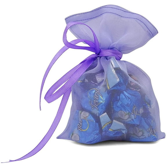 50 Organza Drawstring Gift Pouch Small Wedding Party Favors Bag 4 x 6.5 inches Baby Shower Thank You Pouches- Lavender