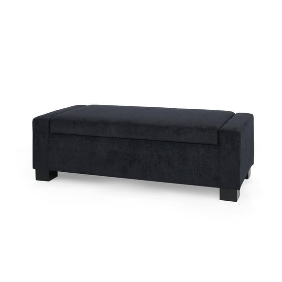 50" Ottoman Bench: Textured Fabric, Hinged Lid, Hidden Storage - Seat, Footrest & More for Living Room, Bedroom, Entryway