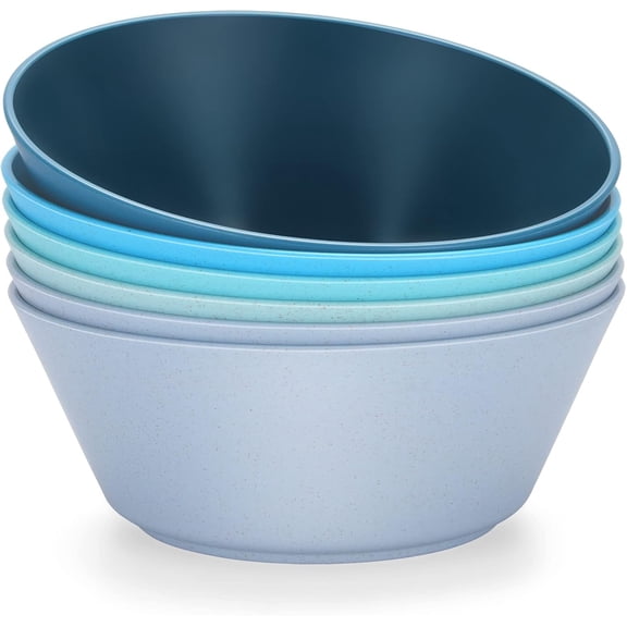 50 Oz Large Cereal Bowls, Unbreakable Wheat Straw Fiber Salad Bowl Sturdy and Stackable Salad Serving Bowls Set, BPA-Free Microwave/Dishwasher Safe, Lightweight for Oatmeal, Snacks , Oatmeal, Snacks