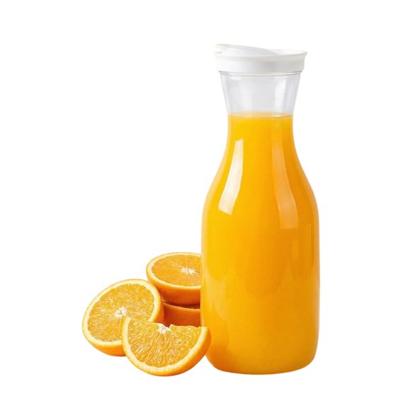 50 Oz Plastic Water Carafe, 1.5 Liter Clear Beverage Carafe with Flip Top Lid, Narrow Neck Drink Container Pitcher for Juice, Water, Ice Tea, Milk, Lemonade and Mimosa Bar