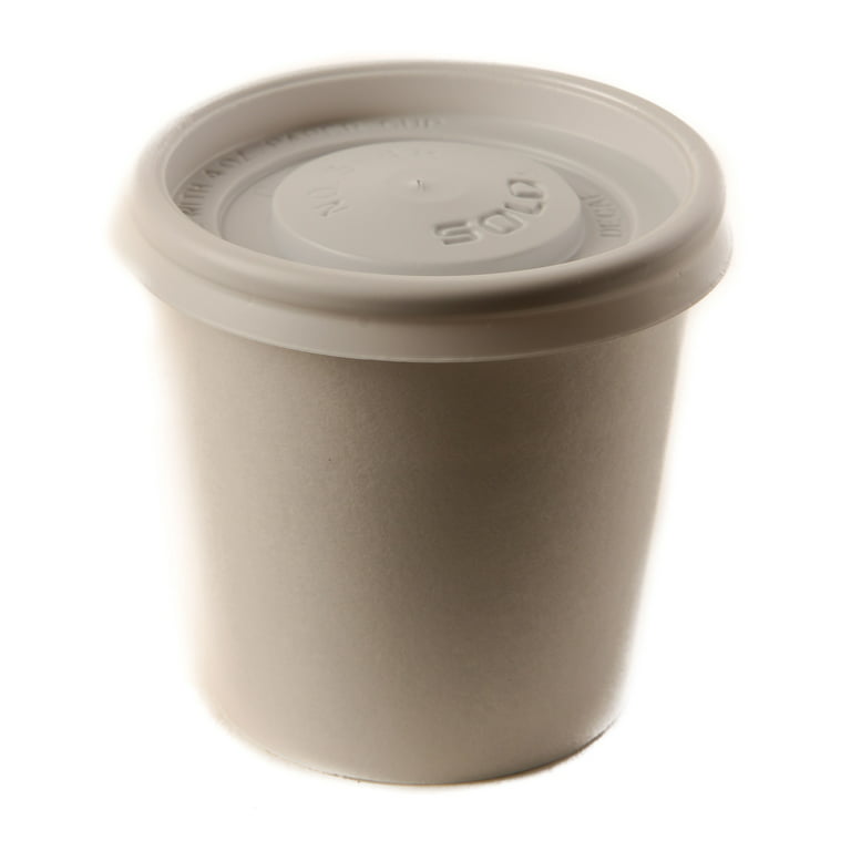 [50 PACK] 4 oz White Disposable Paper Coffee Espresso Cups with White Lids  - White Paper Disposable Coffee Hot Tea Cups Espresso - Bio Degradable Eco