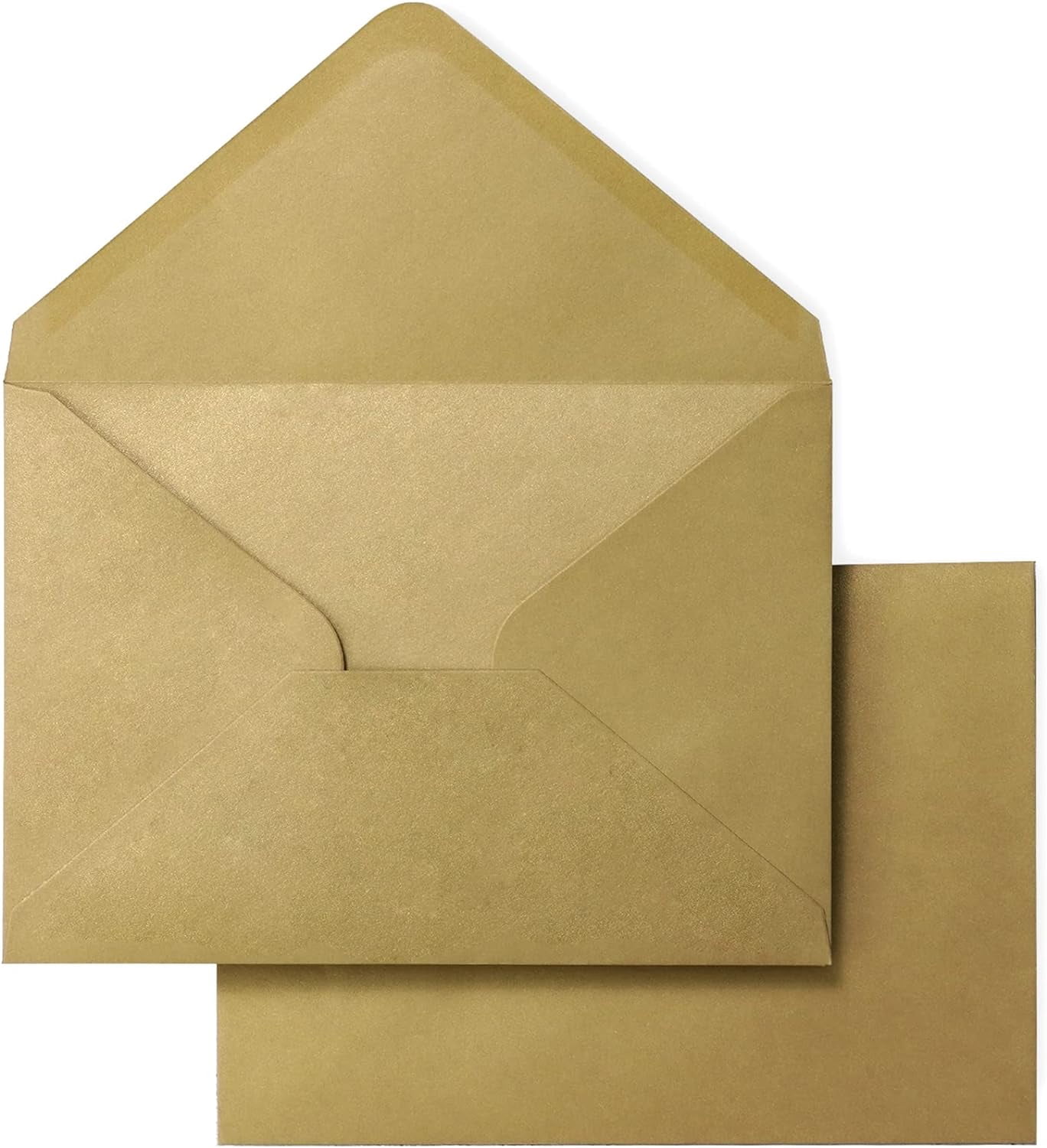 50 PACK A7 Envelopes, 5.25 x 7.5'' Dark Gold Shiny Envelopes For 5x7 ...