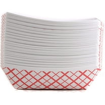 [50 PACK] Heavy Duty Disposable Paper Food Tray (2 LB) - Red Check Food Tray, USA MADE, Recyclable, Biodegradable, Compostable, Great for Picnics, Carnivals, Party, Camping, BBQ, Restaurants, Fries