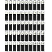 50 PACK USB2.0 flash drives in bulk, portable USB thumb drive, USB protective cover flash drive for office and school data storage, black 50PACK *2GB