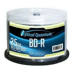 Optical Quantum BD-R 25gb 6x Blu-ray Recordable Disc Logo Top 50-pack Spindle - Optical Recording Media