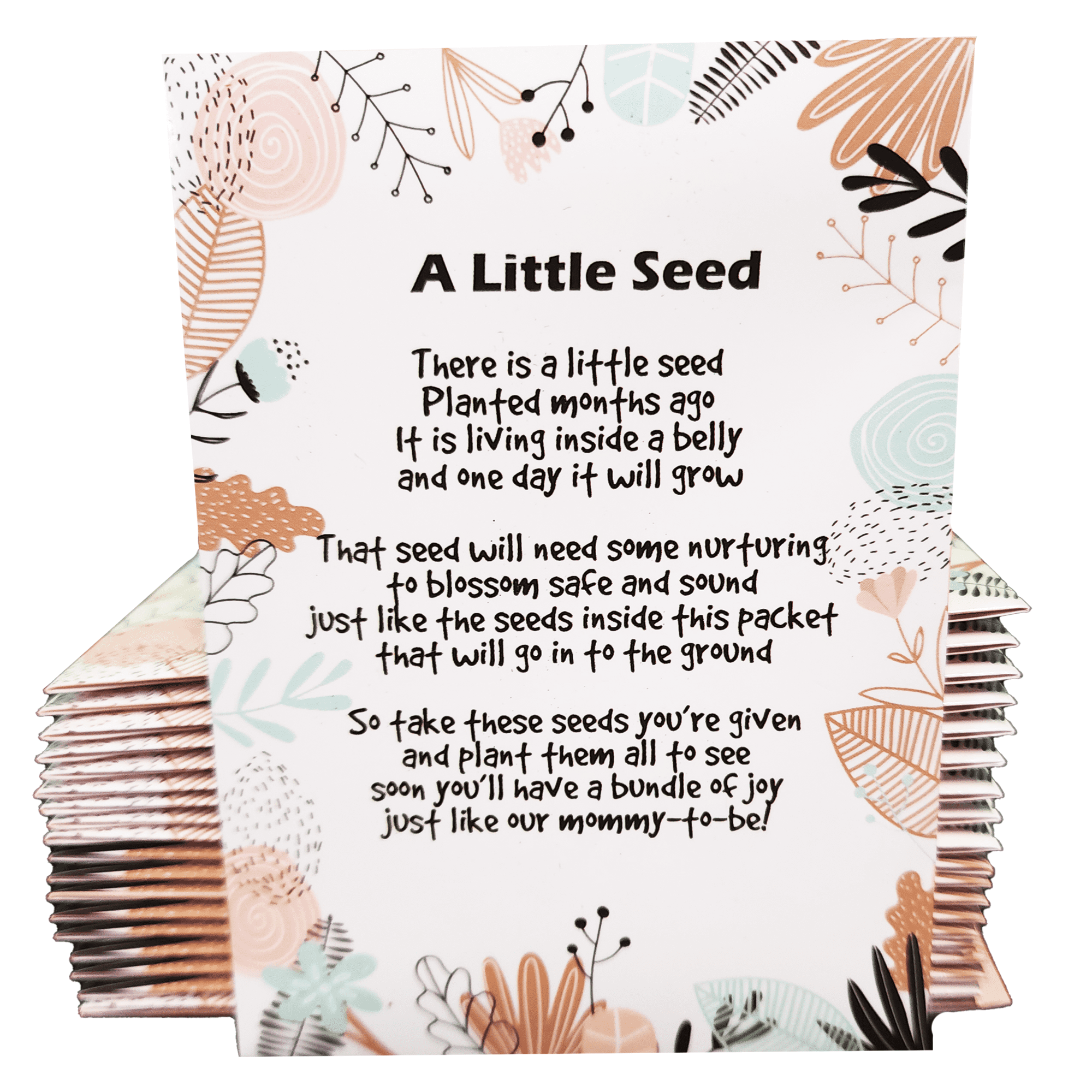 50 PC Woodland Dusty Rose | Baby Shower Favors for Guests | 50 Wildflower Seed Packets | Bouquet Wildflower Mix | Non-GMO Seeds | Gender Neutral | Oh Baby | Gifts | Party Favors | Decorations