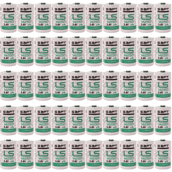 50 PCS 1/2AA LS14250 Battery 3.6V Lithium Battery for SAFT Water Meter Electricity Meter Gas