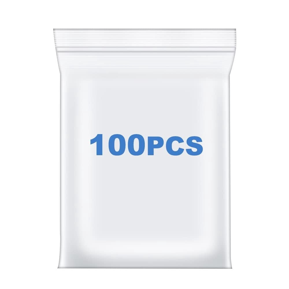 Macoota 100 Pack 10x13 Inch Clear Reclosable Zip Lock Bags - Thick 2.4 Mil, Heavy Duty Plastic Storage Bags For Food, Clothes, Toys