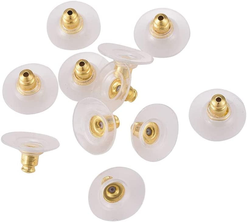 50 PCS 12mm Brass Earring Backs Lifter Replacements for Droopy Ears