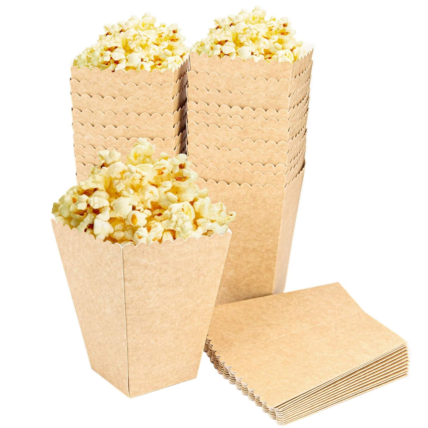 50 PCS 20 Ounces Paper Popcorn Boxes Reusable Containers for Movie
