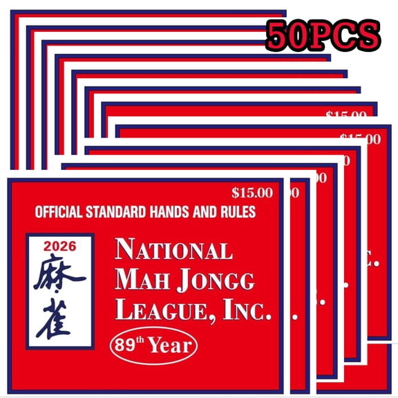 50 PCS 2026 Mahjong Cards Large Print - Easy to Read Rule Cards for Mahjong