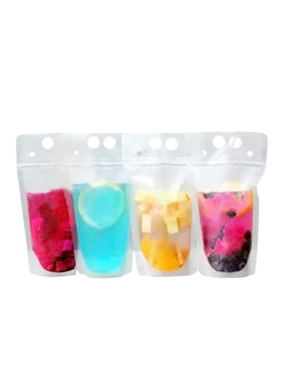 50 PCS 34 OZ Aspire Resealable Heavy Duty Translucent Frosted Stand Up Juice Pouches With Ziplock, Drink Pouche, Hand-Held, 8 Mil