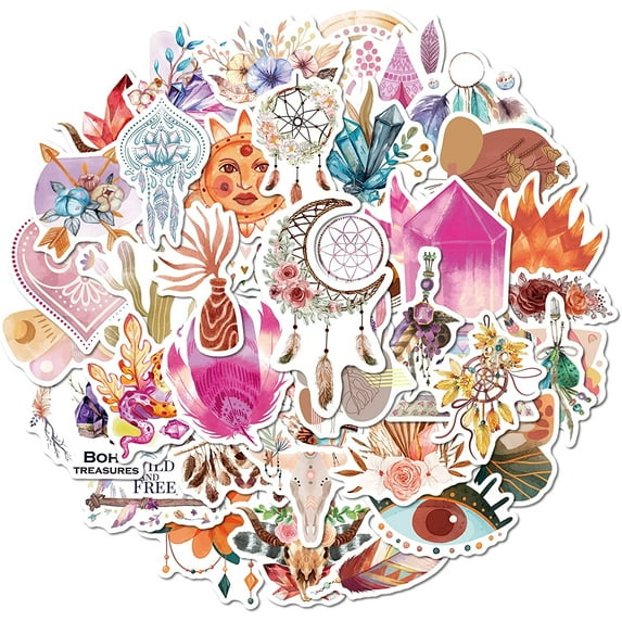 50 PCS Aesthetic Boho Waterproof Stickers