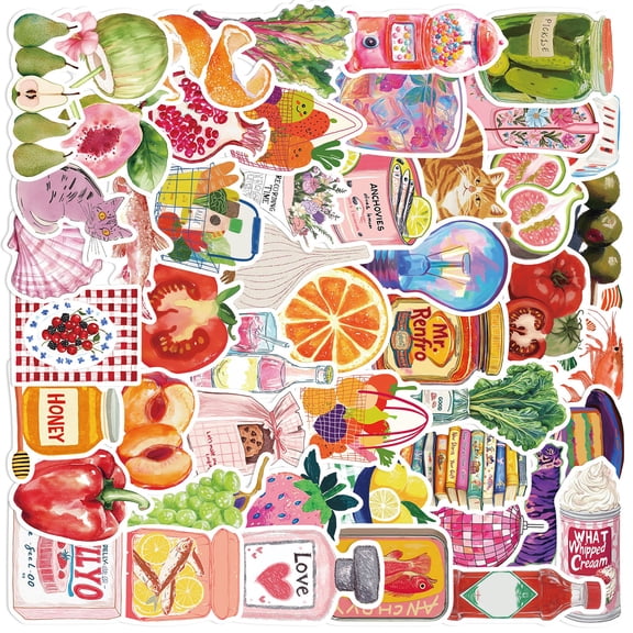 50 PCS Aesthetic PVC Stickers Removable Decals for Laptop Luggage Skateboard Customization