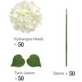 thumbnail image 1 of 50 PCS Artificial Hydrangea Flowers Silk Hydrangea Heads for Wedding, 1 of 9