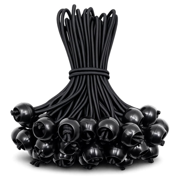 50 PCS Ball Bungee Cord 6 Inch Heavy Duty Bungie Cord Balls for Tarp Tie Down Canopy Camping Tents Cargo Holding Wire Hoses Patio Umbrellas Awning
