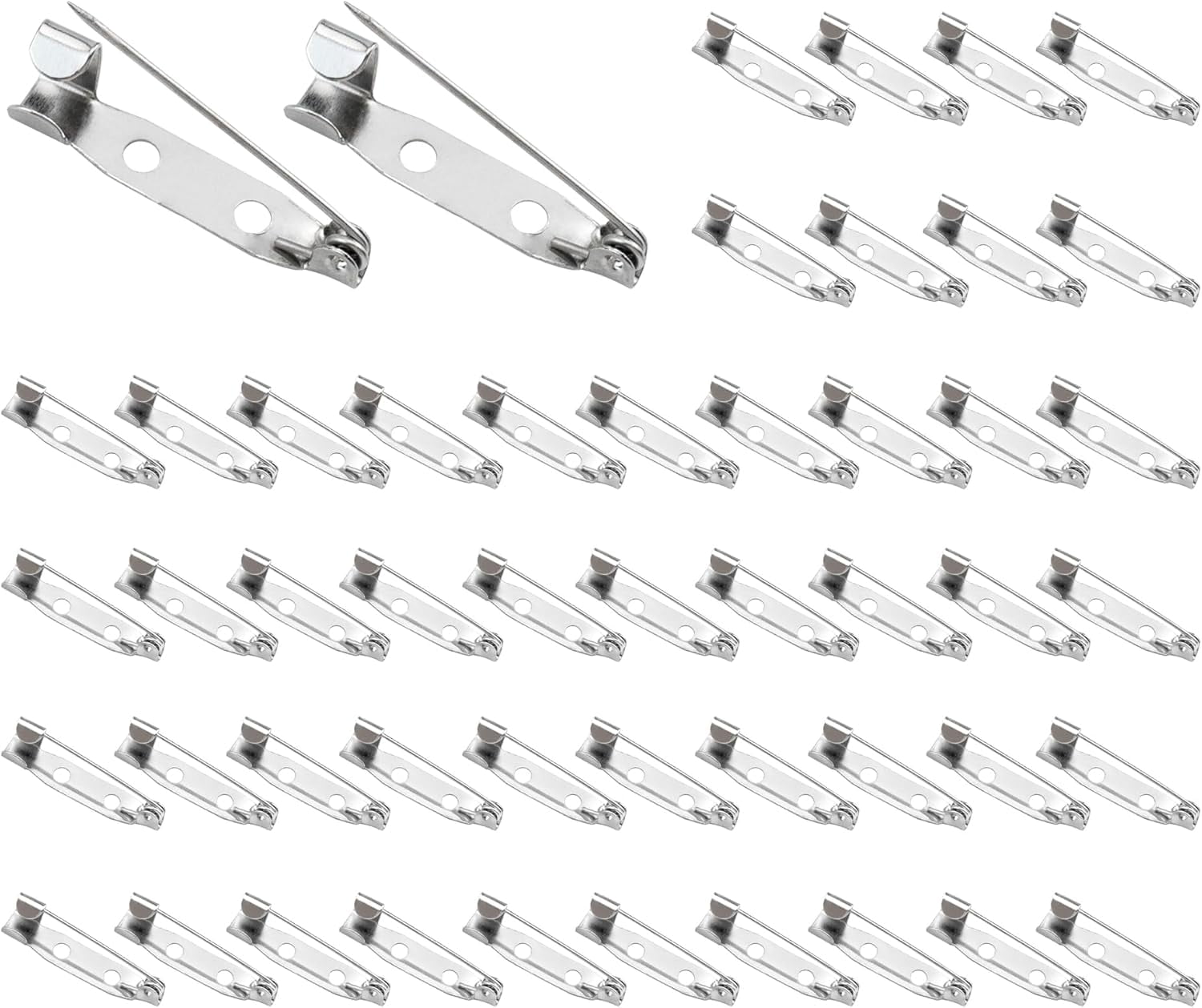 50 PCS Bar Brooch Pins Fasteners Secure Back Safety Clasp Locking Badge ...