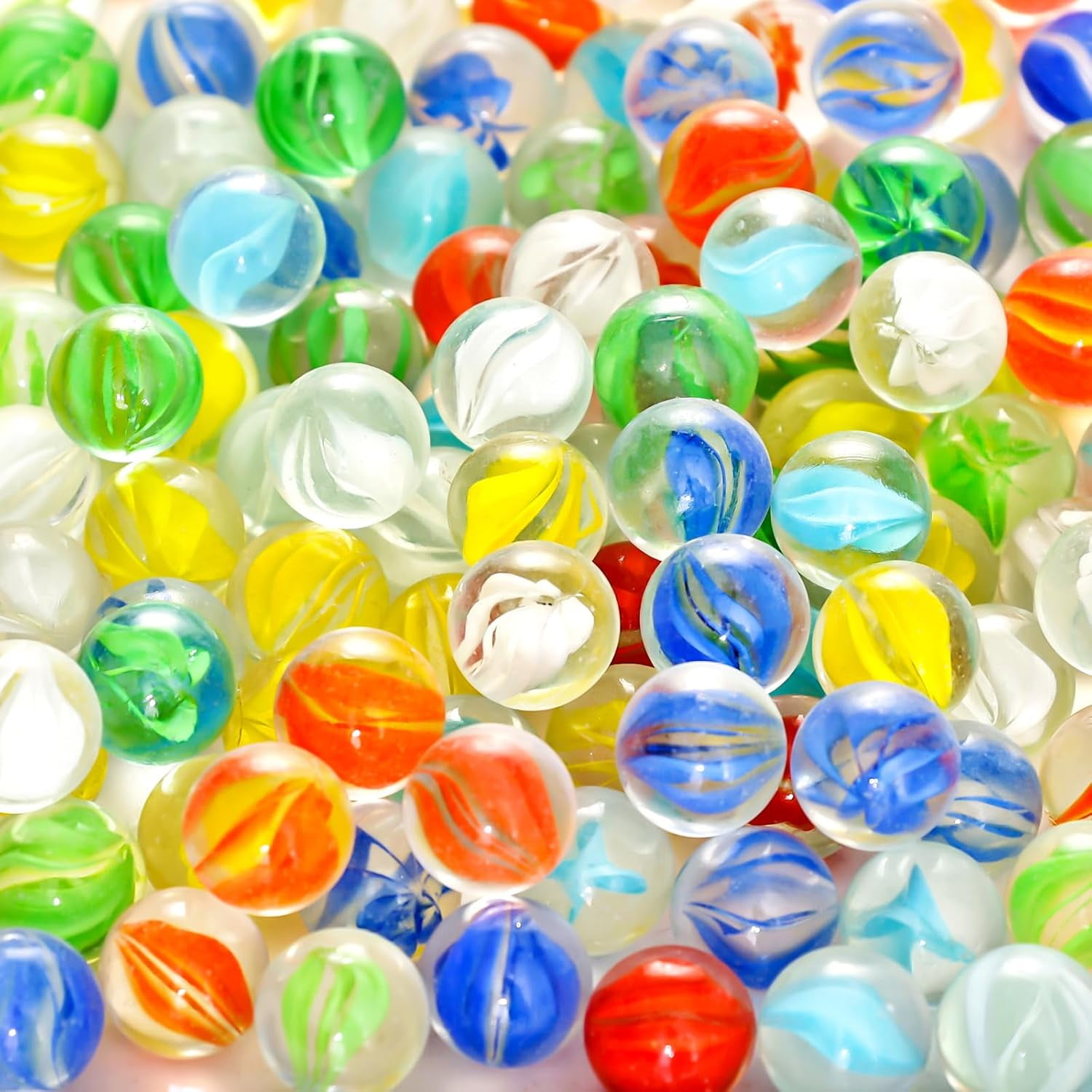 50 PCS Beautiful Player Marbles Bulk for Marble Games, Multiple Colors ...