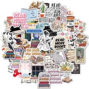 50 PCS Book Stickers for Kindle, Bookish Reading Kindle Stickers Pack for Books, Water Bottles, Laptops, Book Lover Sticker Accessories Gifts for Kids Teens Adults