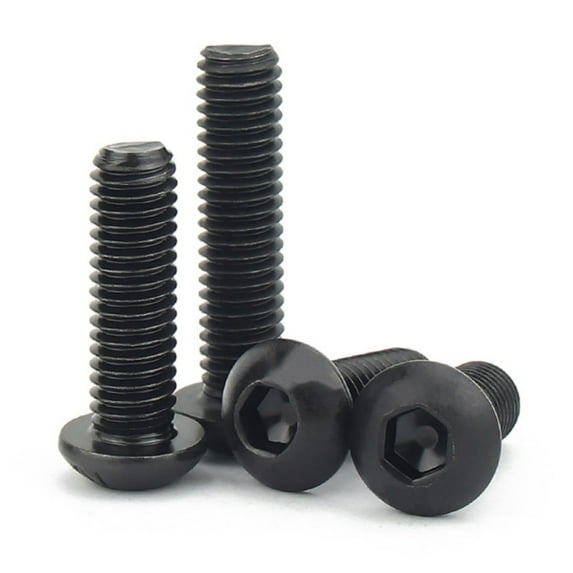 50 PCS Carbon Steel Inner Hexagonal Round Head Screw, M5x12mm ,Head thickness: 2.75mm.