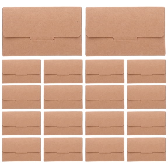 50 PCS Card Paper Bag Envelope Sleeves Dustproof Glasses Khaki