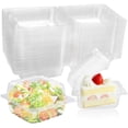 thumbnail image 1 of 50 PCS Clear Plastic Square Hinged Food Container,Plastic Take Out Containers,Disposable Clamshell Food Containers for Salads,Pasta,Dessert,Sandwiches(5.3x4.7x2.8 In), 1 of 7