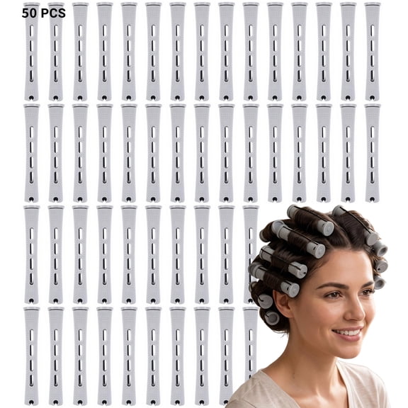 50 Pcs Self Holding Cold Wave Hair Rollers, Ventilated Heatless Perm Rods for DIY Hairstyle