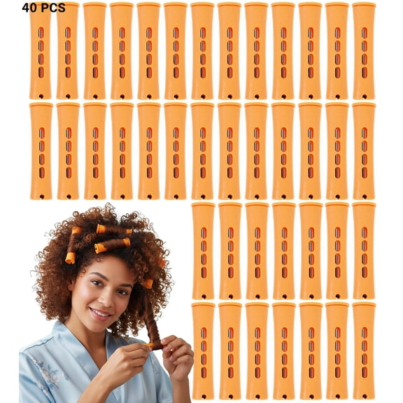 40 PCS Cold Wave Hair Rollers Perm Rods Set, DIY Curling Tools for Long Short Natural Hair