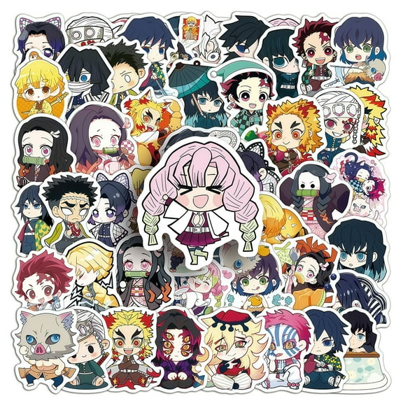 50 PCS For Demon Slayer Cartoon Theme Kimetsu No Yaiba Water Bottle Stickers Nezuko for Teens,Waterproof Vinyl Holiday Party Stickers for Skateboard,Suitcases, Laptop Stickers for Girls Boys Gift