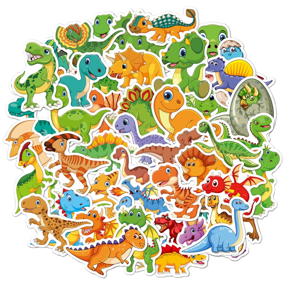 100 Pcs Cute Dinosaur Stickers for Kids 3-8, 2-4 Water Bottles Dino Stickers