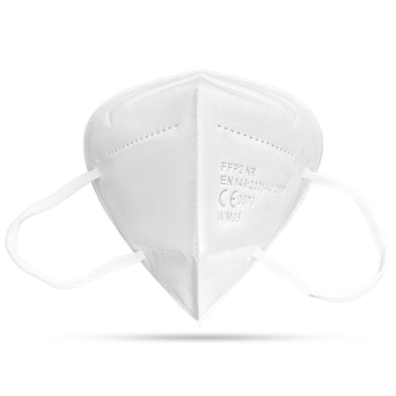 50 PCS Disposable Face Mask CE FFP2 Breathable Protective Mask 95% Filtration Safety Masks Non-woven Fabric, 5-layer, White