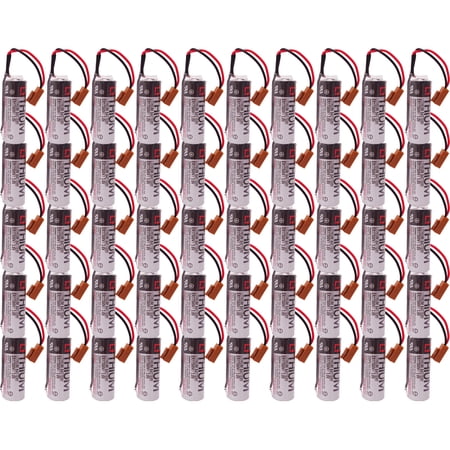 50 PCS ER17500V 3.6V 2700mAh Battery for Toshiba PLC CNC Backup Battery with Brown Plug