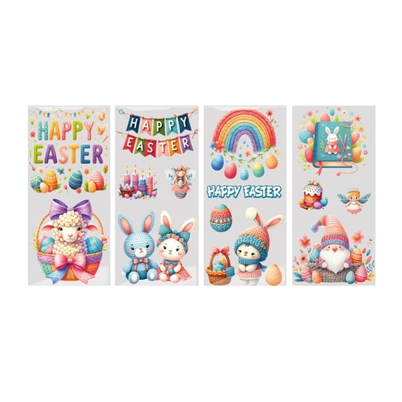 50 PCS Easter Cellophane Bags with Ties for Candy Goodie Treat Snack Goody Cookie Small Gifts Wrap Plastic Ziplock Bag Baggies Pouch Easter Party Favors Supplies Decorations Table Decor