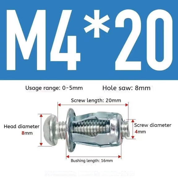 50 PCS Expansion Screw Petal Nut, M4-20, M4-25, M5-25, M6-25 Petal Shape Metal Nut, Jack Nuts with Screws for Installation License Plates, Hollow Wall Iron Skin Line, Billboards (Assortment) (50PCS)