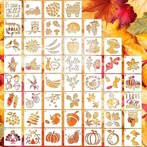 50 PCS Flower Stencils for Crafts Reusable Flower Stencils for Painting on Wood Rocks Canvas Fabric Glass Pottery 3.5 x 2 Inch