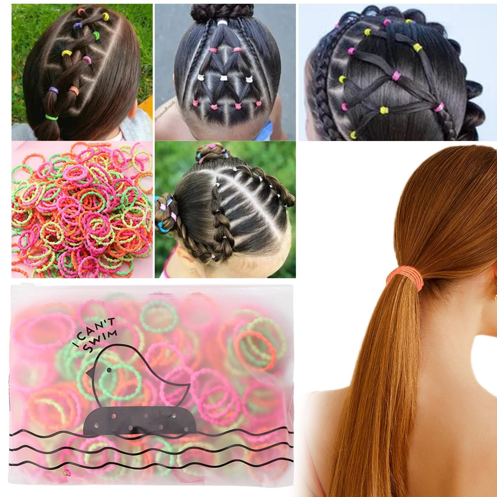 50 PCS Girls No Damage Hairband Elastic Hair Ties Tiny Little Rubber