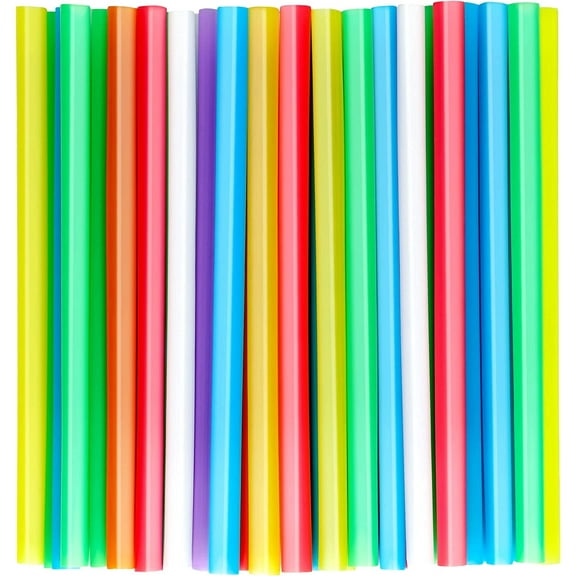 50 PCS Jumbo Smoothie Straws, Colorful Disposable Plastic Milkshake Straw (0.43\