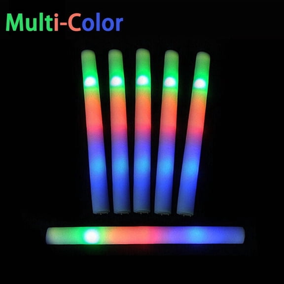 50 PCS Light Up Foam Sticks LED Wands Batons DJ Flashing Glow 16 inch