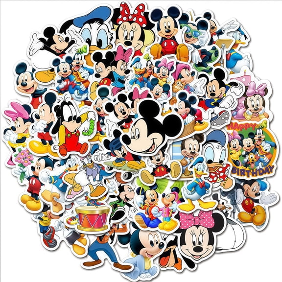 50 PCS For Mickey Cartoon Theme Mouse Clubhouse Water Bottle Stickers for Teens,Holiday Waterproof Vinyl Party Stickers for Laptop,Suitcases,Skateboard Stickers for Gift