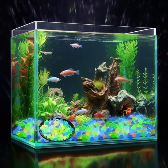 50 PCS Multi-Color Glow Pebbles,Glow Stones,Glowing Rocks Colorful Decor for Fish Tank Pathway Garden Aquarium Walkway Driveway,Shining Pebbles Driven by Light or Sunlight