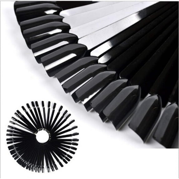 50 PCS Nail Polish Display Practice Tips False Nail Art Tools French Style CHOOSE Color Natural Clear Black Jargod