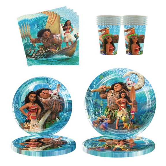 50 PCS Ocean Party Decorations Paper Tableware Set Plates and Napkins,Cups for Birthday Summer Picnic Party Supplies