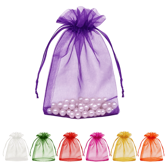 50 PCS Organza Bags 5x7 Inches, Small Drawstring Mesh Gift Bags for Jewelry, Candy, Soap, Makeup, Favor Pouches for Wedding, Party, Mothers Day, Gift Wrapping