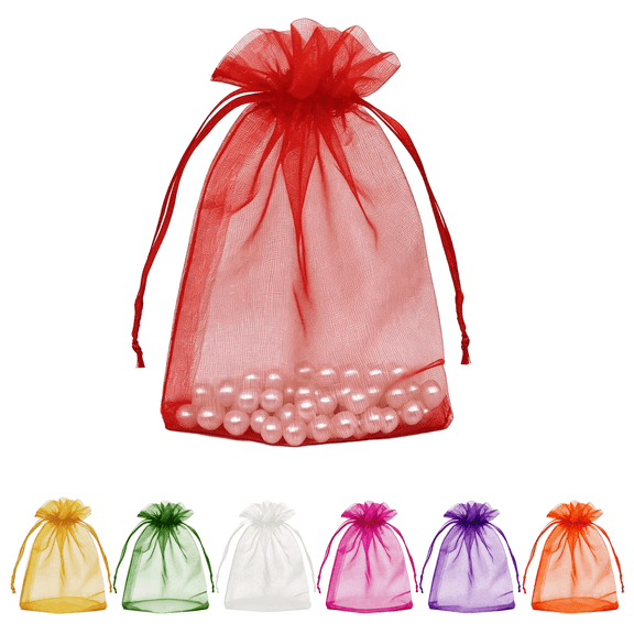 50 PCS Organza Bags 5x7 Inches, Small Drawstring Mesh Gift Bags for Jewelry, Candy, Soap, Makeup, Favor Pouches for Wedding, Party, Mothers Day, Gift Wrapping