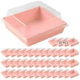 thumbnail image 1 of 50 PCS Paper Charcuterie Boxes with Clear Lids, Food Storage Containers with Lids, Large Square Design, Pink Food Containers, Ideal for Parties and Gatherings, 1 of 5
