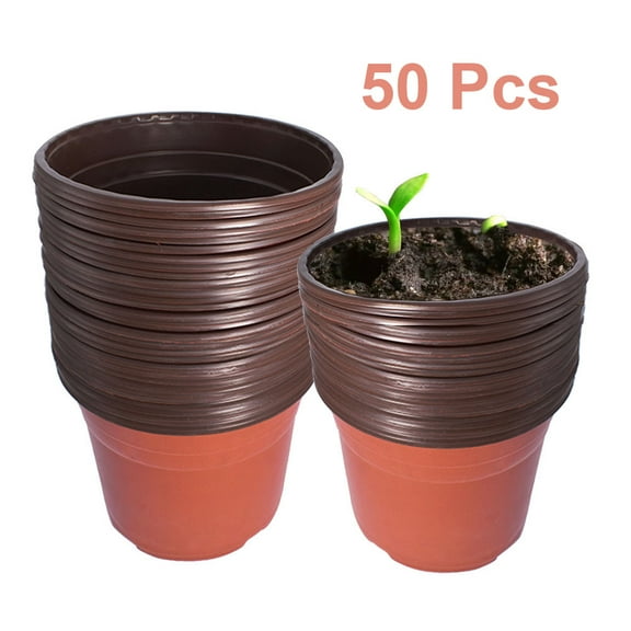 50 PCS Plastic Plant Nursery Pots Seedling Cups 11.6'', Plant Container for Succulents Seedlings Cuttings Transplanting