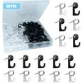 thumbnail image 1 of 50 PCS Push Pin Hooks, Plastic Heads Cork Board HooksThumb Tacks Hook for Photo Wall, Bulletin Board, Home Wall, Home Office School Supplies (Black and Clear), 1 of 5