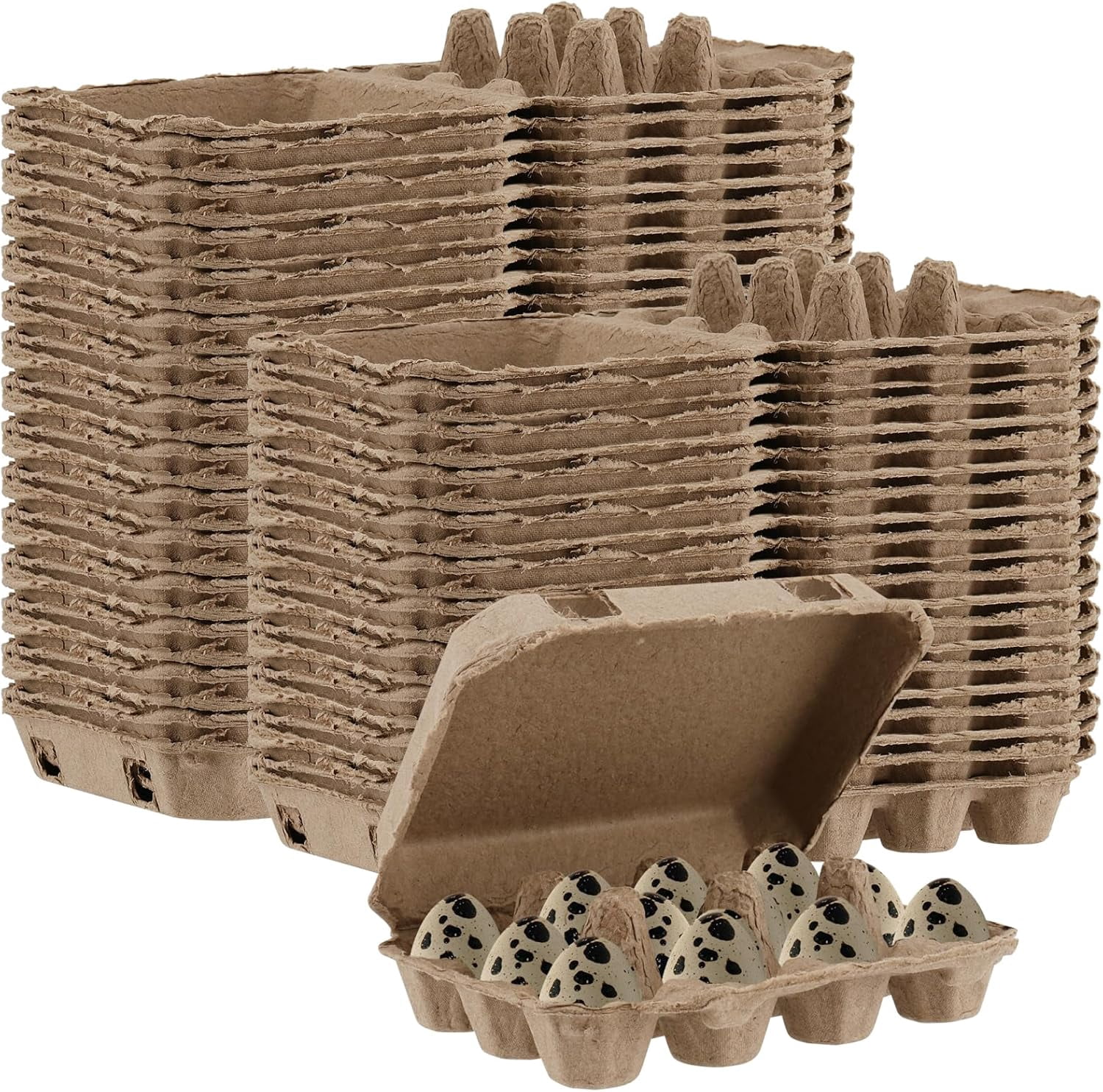 50 PCS Quail Egg Pulp Cartons Bulkj, 3 x 4 Square Paper Pulp Dozen Quail Eggs Cartons Cheap Bulk, Egg Holder for 12 Count Quail Egg, Home, Farmhouse
