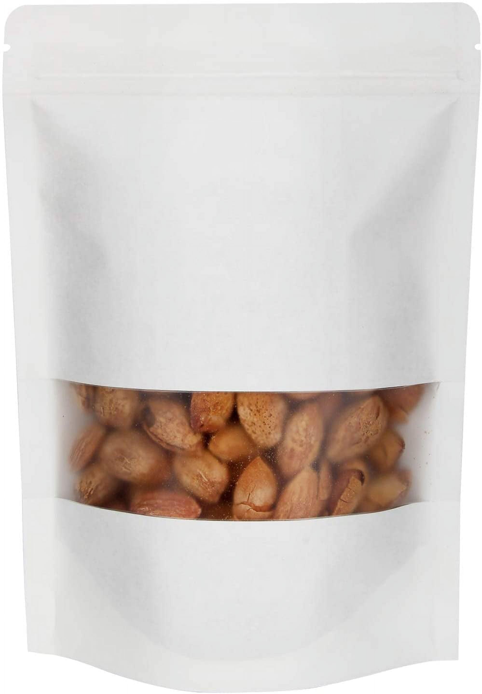 50 PCS Resealable Bags for Small Business, 4.7" x 7.9” White kraft Zip